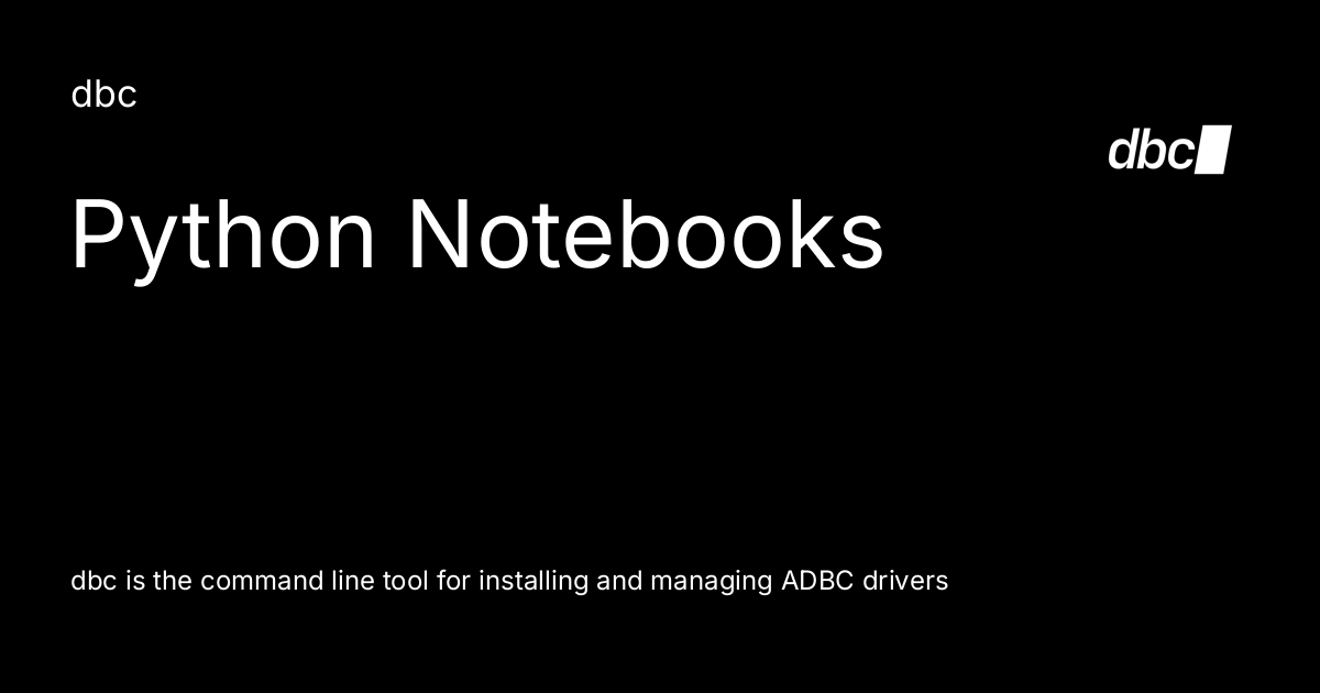 Python Notebooks - dbc